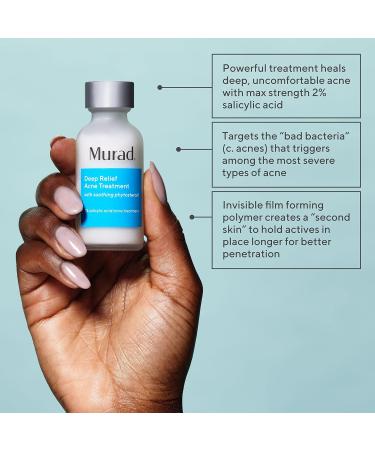 Murad Deep Relief Acne Treatment - Acne Control Max Strength 2% Salicylic Acid for Deep for Uncomfortable Cystic Acne 30 ml - Buy Online on GoSupps.com