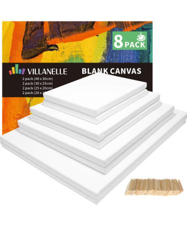 Stretched Canvas  6x8  8x10  10x12  12x16  8 Set Artist Canvase Frame Board Panels  100% Cotton Blank Canvase Oil Acrylic Watercolor Pouring Paint  Acid-Free for Kids & Artists