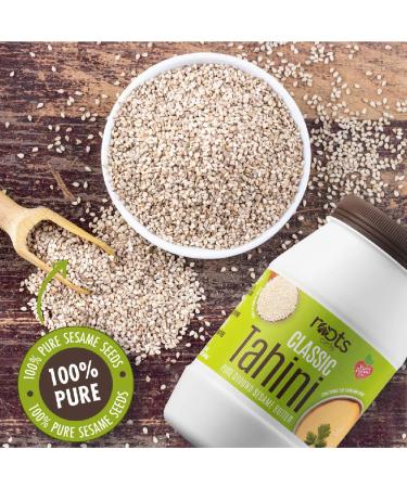 Roots Circle All-Natural Sesame Tahini Paste | 100% Pure Rich & Creamy Ground Sesame Seed Paste for Hummus  Tahini Sauce  Dressing & Dips | Vegan  Kosher | Non-GMO  Gluten & Peanut-Free | 2 Jars 16 Oz 2 Pack - Buy Online on GoSupps.com