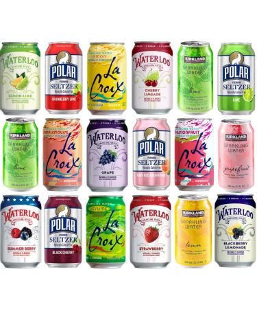 Waterloo Sparkling Water Sparkling Water Assorted Variety Sampler - Flavored Seltzer Drinking Water Beverage Naturally Essenced - 12 Fl Oz Cans (18 12 Fl Oz (Pack of 18)
