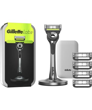 Buy Gillette Labs Wet Razor for Men - All-in-One Razor with Cleaning Element Travel Etui 5 Blades & Body Razor with Trimmer | International Shipping Available - Buy Online on GoSupps.com