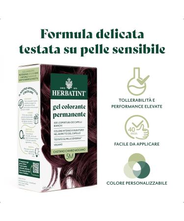 Herbatint Herbatint Permanent Hair Colour Gel 5M Light Mahogany Brown - 170ml | Ammonia-Free 100% White Hair Coverage | for Sensitive Skin with 8 Organic Natural Extracts - Buy Online on GoSupps.com