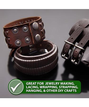 Mandala Crafts Genuine 1 Inch Wide Brown Leather Strap - 6 Feet Long Flat Black Cowhide Cord for Crafts and Leather Belt Making - Buy Online on GoSupps.com