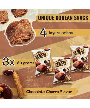 K-Munchies Orion Turtle Chips - 3 Packs of 80g Chocolate Churro Flavor Korean Snacks | Sweet & Crispy Corn Snack with Cinnamon | On-The-Go Choco-Cinnamon Treats - Buy Online on GoSupps.com