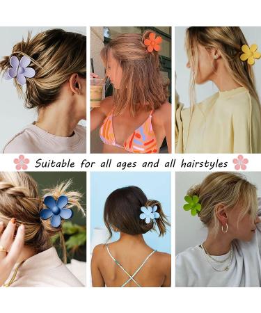 16-Piece Flower Claw Hair Clips Set | Strong Hold Matte Plastic Floral Accessory for Women & Girls | Cute Designs in 16 Colors - Buy Online on GoSupps.com