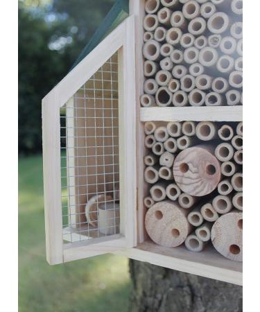 Garden Mile Large Insect Hotel with Green Roof - Eco-Friendly Bee, Butterfly, Ladybug Nesting Habitat - Buy Online on GoSupps.com