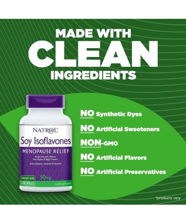 Natrol Soy Isoflavones 50mg Capsules - Menopause Relief - 120 Count (Pack of 2) - Buy Online on GoSupps.com