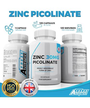 Zinc 30mg Picolinate Capsules - Made in UK | Freak Athletics - Buy Online on GoSupps.com