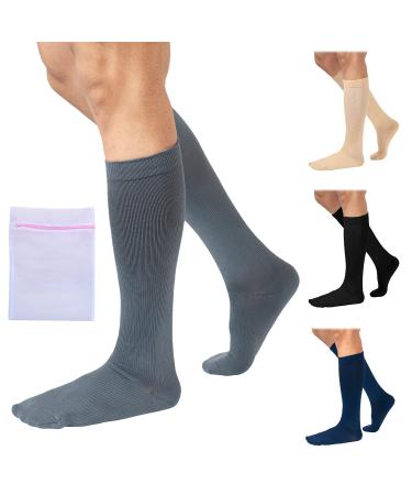 360 RELIEF - Flight Compression Socks Supports | Blood Circulation Travel Work 3XL Grey