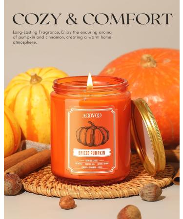 AOOVOO Spiced Pumpkin Candle - Premium Fall Soy Candles Scented Aromatherapy Candle for Women - 9 OZ - Buy Online on GoSupps.com