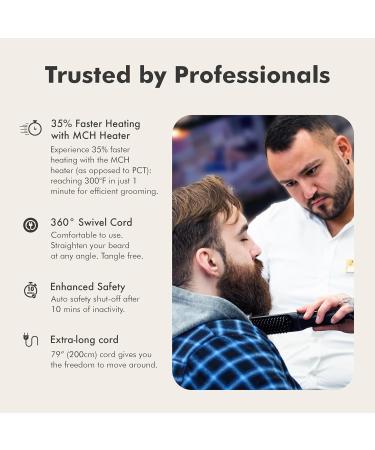 Aberlite Pro - Advanced Ionic Beard & Hair Straightener | Anti-Scald Heated Brush for Pain-Free Conditioning - Buy Online on GoSupps.com
