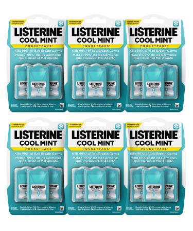 Listerine Cool Mint PocketPaks Portable Breath Strips for Bad Breath, Fresh Breath Strips Dissolve Instantly to Kill 99% of Bad Breath Germs* On-The-Go, Cool Mint, 24-Strip Pack, 3 Pack 24 Count (Pack of 3) - Buy Online on GoSupps.com