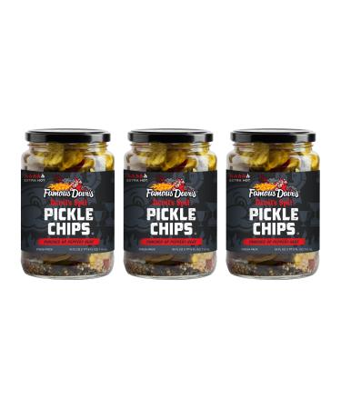 Famous Dave's Devil's Spit Pickle Chips, 24 Ounce Glass Jar (Pack of 3)