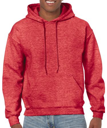 Heavy Blend 8 oz. 50/50 Hood (G185) Heather Scarlet Red Medium