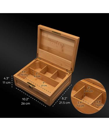 Wooden Stash Box Bundle with Rolling Tray, Jar, and Lock - Bamboo Rolling Tray with Lid and Accessories - Wood Storage Set - Buy Online on GoSupps.com