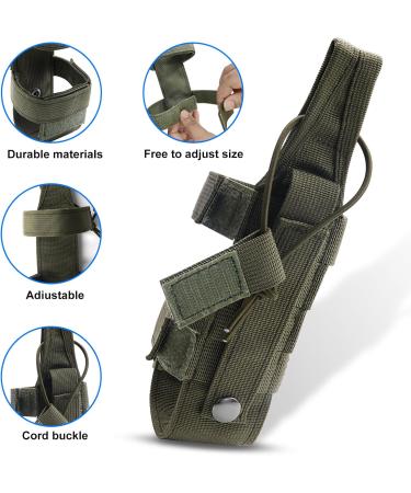 Gzkushi 2-Piece Molle Bottle Holder - Durable Nylon Water Bottle Bag with D-Ring Hooks for Hiking Camping & Outdoor Sports - Buy Online on GoSupps.com