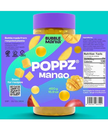 POPZ Popping Boba Fruit Pearls for Bubble Tea - Mango Flavor | 450g Pack - Bubble Mania - Buy Online on GoSupps.com
