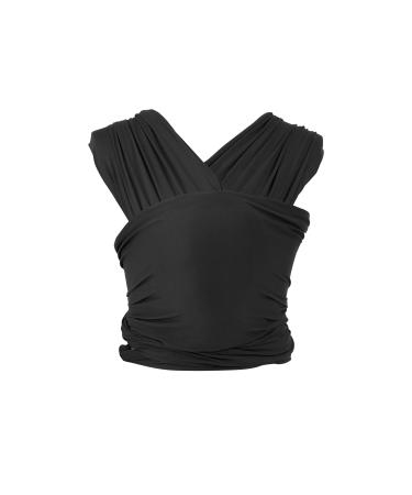 Ergobaby Aura Baby Wrap Carrier & Sling for Newborn to Toddlers up to 11kg (0-3 yrs) 100% Viscose Comfort & Stretch with Built-in Storage Pocket Pure Black