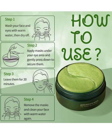 60PCS Green Avocado Eye Pads | Anti-Aging Hydrating Hydrogel Masks for Dark Circles Puffiness & Tear Bags - Buy Online on GoSupps.com