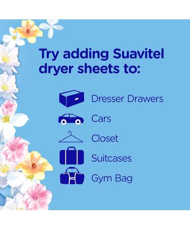 Buy Suavitel Fabric Softener Dryer Sheets Field Flowers - 80 Count | Softens and Freshens Laundry | International Shipping Available - Buy Online on GoSupps.com