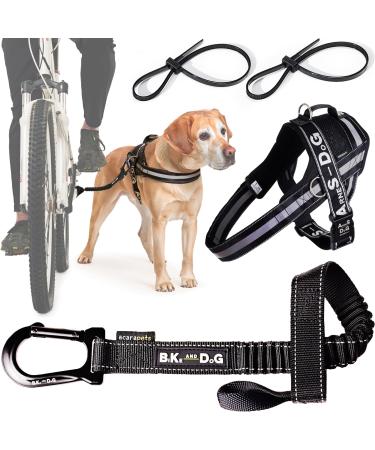 Bike and Dog - dog leash and dogs for the bike dishes with 3 rings 2 of which side including 2 special bicycle bridles.Patented.Dog leash and dog harness l black - Buy Online on GoSupps.com