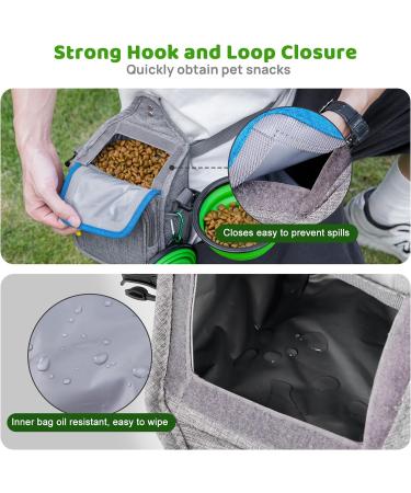 Odoland Dog Treat Pouch Bag Set - Dog Walking Bag with Water Bottle, Poop Bag Holder & Treat Bag - Pet Training Grey - Buy Online on GoSupps.com