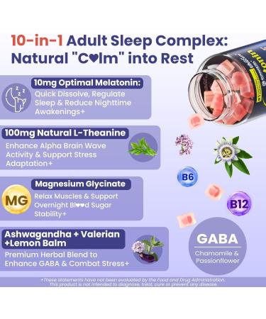 Melatonin Gummies 10mg 20mg with Magnesium for Adults + Organic Toddler Multivitamin Gummies + Omega-3 (DHA/EPA) 2 Pack - Buy Online on GoSupps.com