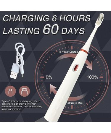 Arthinknk Sonic Electric Toothbrush - 9 Brush Heads, Rechargeable for Adults & Kids, 38000VPM, 2 min Timer, 6 Modes, 60 Days Battery - White - Buy Online on GoSupps.com