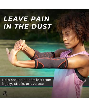 Rymora Elbow Brace Support Sleeve - Reduce Joint Pain - Suitable for Weightlifting - Slate Grey - Pair for Men and Women - Buy Online on GoSupps.com