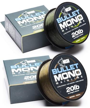 Nash Bullet Mono Mainline Brown 1000m - High Strength Fishing Line 12.0 lbs for Ultimate Performance - Buy Online on GoSupps.com