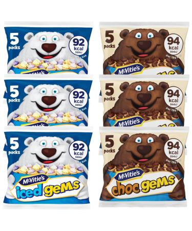 McVitie's Iced Gems x15 Choc Gems x15 (6 Pack Bundle) - Buy Online on GoSupps.com
