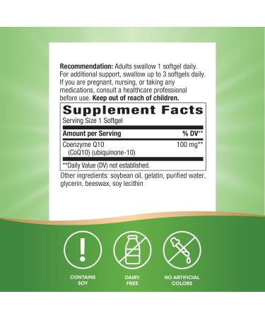 Nature's Way CoQ10 100 mg - Heart Health & Cellular Energy - 120 Softgels - Supports Vitality & Wellness - Buy Online on GoSupps.com