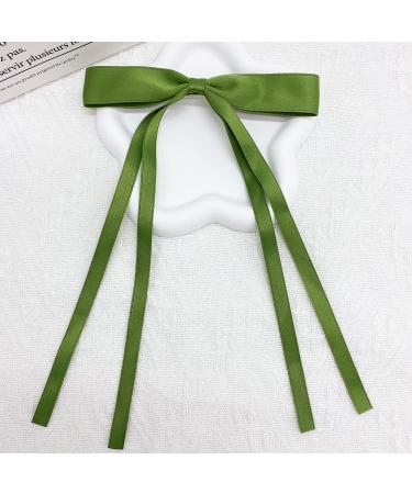 AUONY 4PCS Tassel Ribbon Hair Clips Set - Green, Black, Pink, Blue - Women and Girls Barrettes Hair Accessories - Buy Online on GoSupps.com