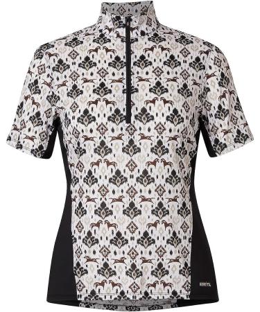 Kerrits Always Cool Ice Fil Short Sleeve Shirt - Tan Painted Horse/Black Large - Buy Online on GoSupps.com