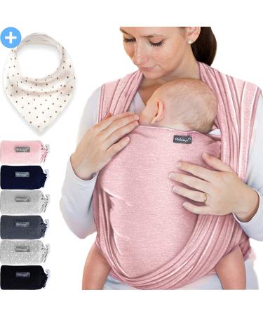 Baby Wrap Carrier Rose Baby Carrier for Newborns and Babies Up to 15Kg Made of Soft Cotton 95% Cotton / 5% Spandex Rose