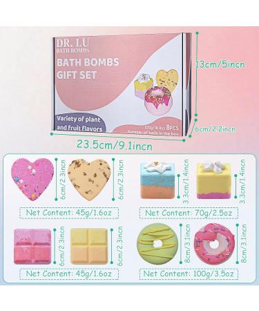 DR. LU Bath Bombs Gift Set 8 PCS Shower Bath Bombs with Different Organic Essential Oils Handmade Natural and Organic SPA Aromatherapy Bubble Bath Bombs for Women Kids Birthdays Christmas Gifts 0.125 count (Pack of 8) - Buy Online on GoSupps.com