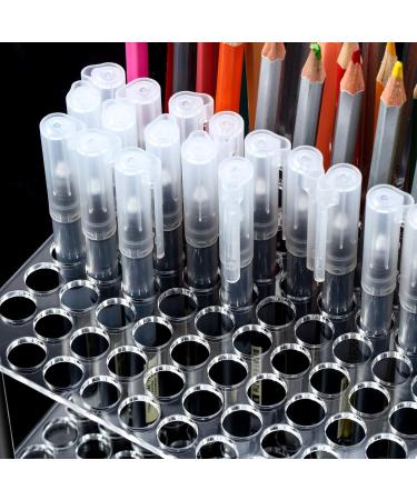 96 Hole Pencil Brush Holder Acrylic Pen Holder Desk Stand Organizer for Pencils Paint Brushes Markers Display and Home Storage (1 Pieces) - Buy Online on GoSupps.com