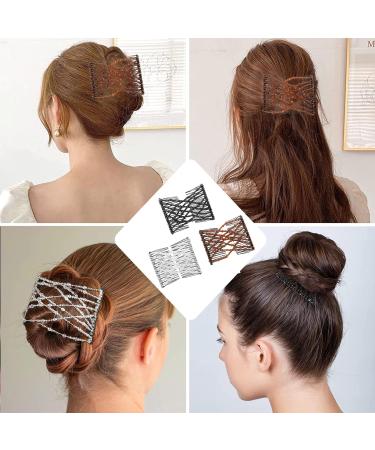 3Pcs Crystal Beads Magic Hair Combs - Decorative Stretchy Hair Slides for Women - DIY Hair Accessories for Styling - Buy Online on GoSupps.com