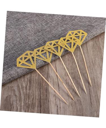 Vaguelly Wedding Decoration 50pcs Food Picks Birthday Wedding Diamond Wedding Cake Picks d Cupcake Picks Diamond Cupcake Topper Gem Cupcake Topper Fruitcakes Insert Card Flash Baby Golden medium - Buy Online on GoSupps.com