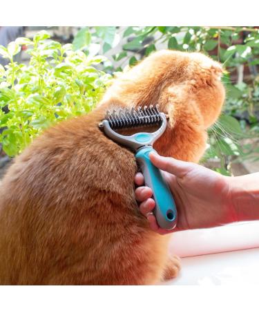 Navaris Pet Fur Dematting Comb - Undercoat Remover and Deshedding Tool for Dogs and Cats - Suitable for Small to Large Pets - Long or Short Hair - Style 2 - Buy Online on GoSupps.com