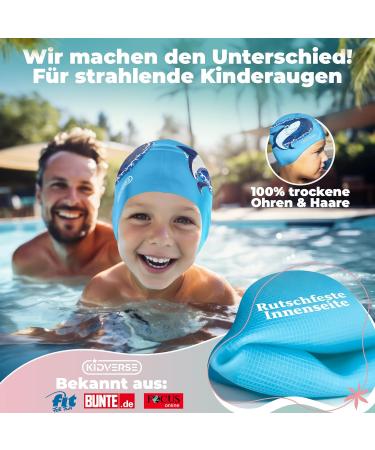 Buy Kidverse Waterproof Bathing Cap for Kids | UV Protection & Non-Slip Design - Dark Blue Silicone Swimming Cap - Buy Online on GoSupps.com