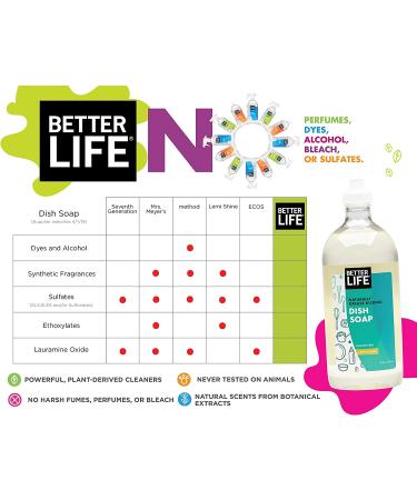 Better Life Unscented Dish Soap - 22 Fl Oz | Eco-Friendly & Non-Toxic - Buy Online on GoSupps.com