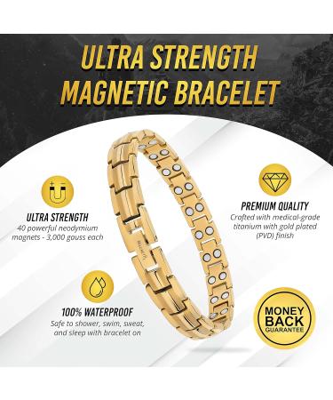 Magnetrx Ultrastarkes Titan Magnetic Band for Women - Stylish Gold Magnetic Arm Bands & Size Determination Tools | Boost Wellness & Style - Buy Online on GoSupps.com
