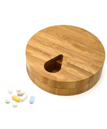 e-Pill Bamboo Pillbox Organizer for Tablets Vitamins or Supplements