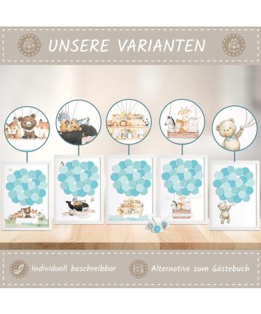 Mia F lice Safari Guest Picture with White Wooden Frame | Baby Shower Birthday & Baptism Gift Decoration for Girls - Buy Online on GoSupps.com