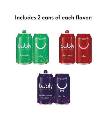 Bubly Sparkling Water 15 Flavor Sampler - 12 fl oz Cans (18 Pack) - Blue - Buy Online on GoSupps.com