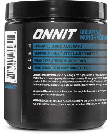 ONNIT Creatine Monohydrate Powder Unflavored 90-Serving Value Size Supports Strength Lean Muscle and Brain Energy Keto Friendly No Fillers 90 Servings 5.29 oz 90 Count - Buy Online on GoSupps.com