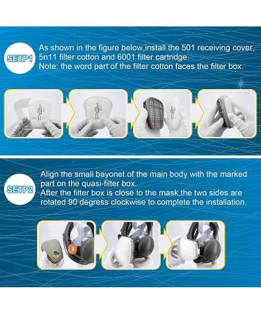 Reusable Respirator full Face Gas Cover Organic Vapor Mask and Anti-fog for Painting mechanical polishing logging welding Against Dust Staining Sanding & Cutting - Buy Online on GoSupps.com
