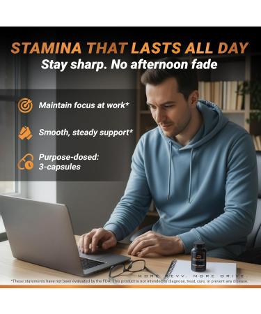 REVVMODE Men s Energy & Stamina | Men s Supplement for Blood Flow Circulation Drive & Focus | Endurance Support | L-Arginine Maca & Tongkat Ali | Caffeine-Free | 90 Capsules - Buy Online on GoSupps.com