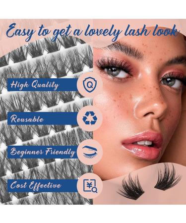 Crislashes 144pcs D Curl Individual Cluster Eyelashes - Soft Fluffy Wispy Look - Reusable Lash Extensions 10-16mm - Buy Online on GoSupps.com